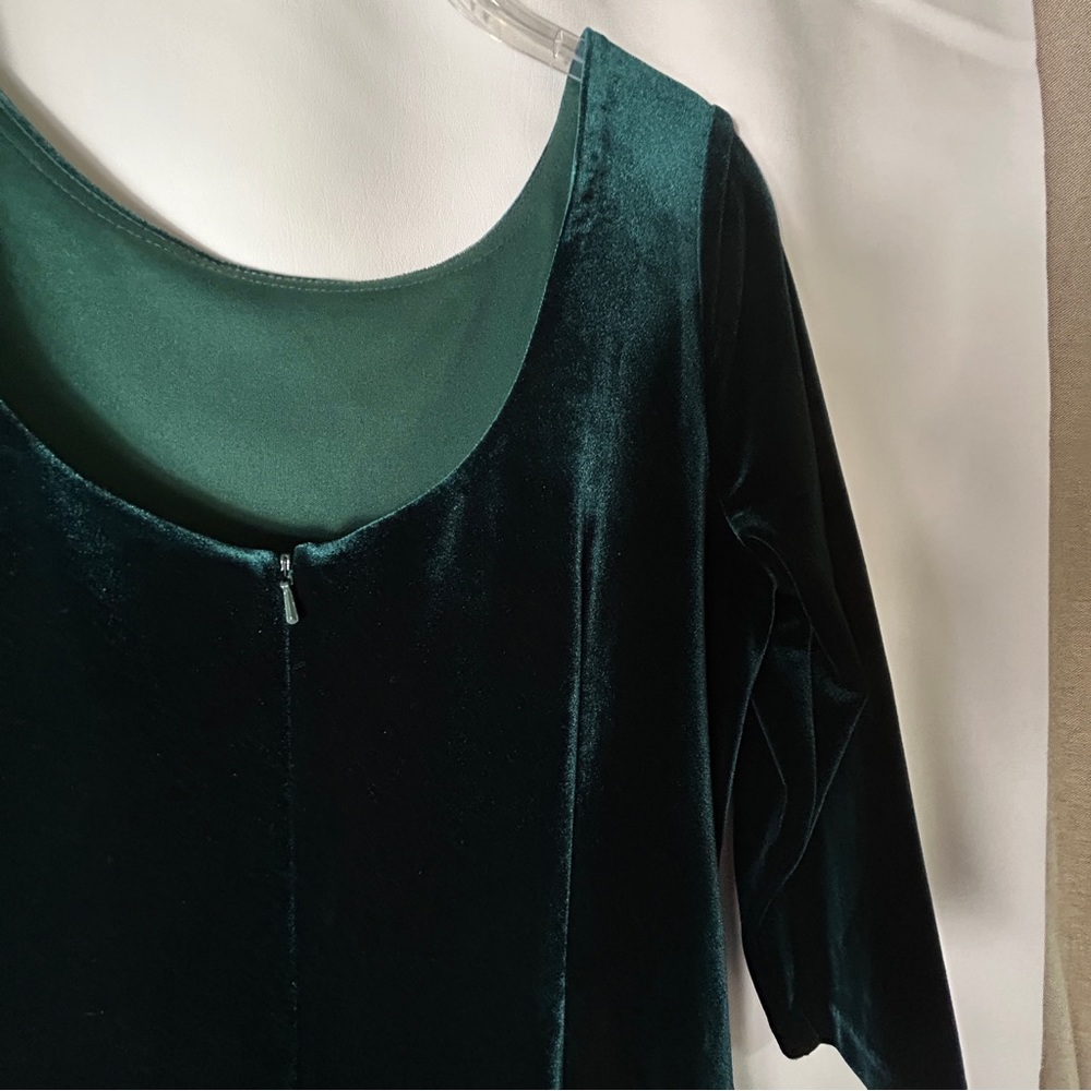 NWT Alex Evenings size 12 green velvet dress - Picture 14 of 15